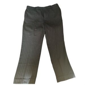 Wool Pants Polo by Ralph Lauren Women’s Size 14 Black Pinstripe Cuffed